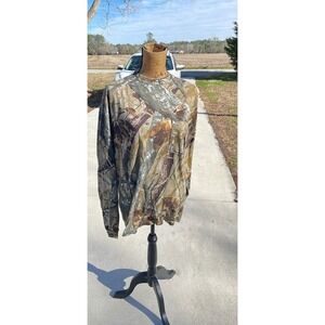 Ridge Outfitters Size L Men Brown Long Sleeve Cotton Crew Hunting Tee Top